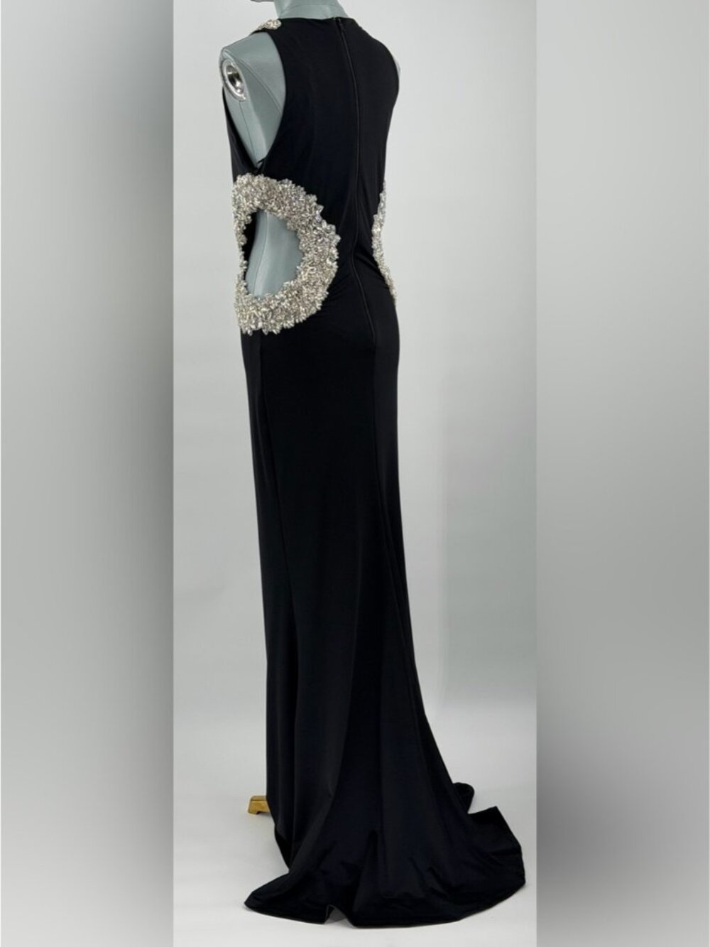 🆕 BRONX & BANCO 🧿 NWOT Camila Rhinestone Cut-Out Gown, Black - Sz L US 8 - Picture 7 of 15